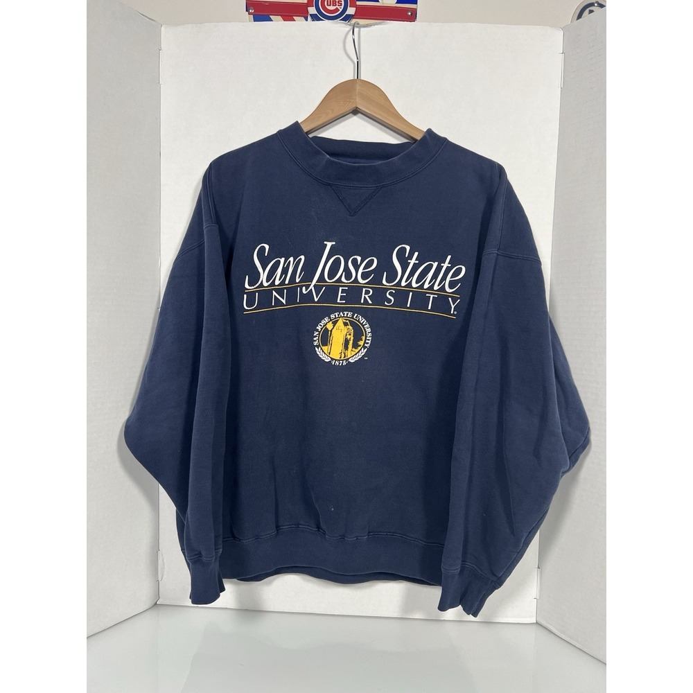 Vtg San Jose State University Sweatshirt Size XL BLUE College SJSU 114